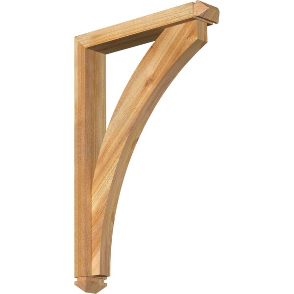 Ekena Millwork Thorton Arts and Crafts Rough Sawn Bracket w/ Offset Brace, Western Red Cedar, 4"W x 22"D x 34"H BKT0402X22X34THR03RWR - main